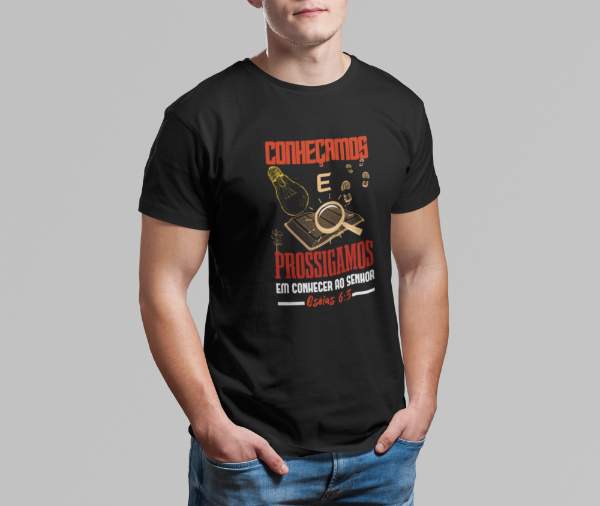 Camiseta de Algodão Conhecamos e Prossigamos "oséias 6:3"
