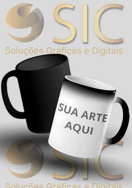 Caneca Mágica Preta Personalizada