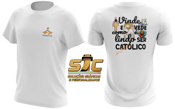 Camiseta Poliéster Como É Lindo Ser Católico