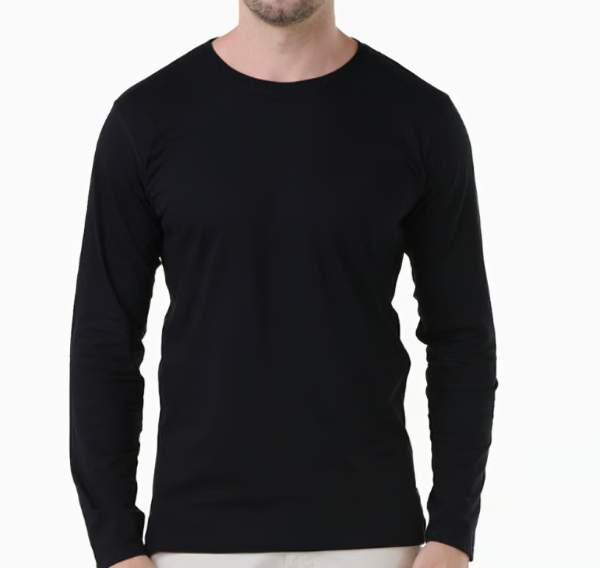 Camiseta Preta Malha Fria Pv Manga Longa