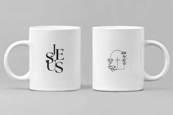 Caneca Minimalista Jesus e Versos Coleção 286