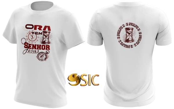 Camiseta de Algodão Ora Vem Senhor Jesus