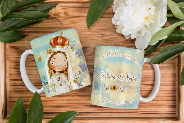 Caneca de Porcelana Nossa Senhora de Fátima