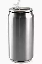 LATA TERMICA DE INOX PRATA COM CAMADA DUPLA - 350ml